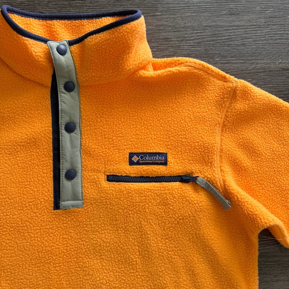 Columbia Men's Bright Orange Zip-Up Sweater - Picture 2 of 5